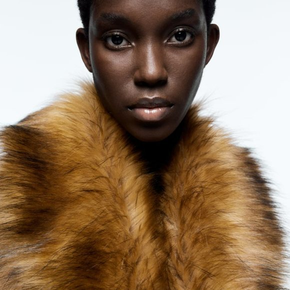 NEW ZARA REMOVABLE FAUX FUR COLLAR COAT TAUPE BROWN - REF. 2179/289 - Picture 4 of 12